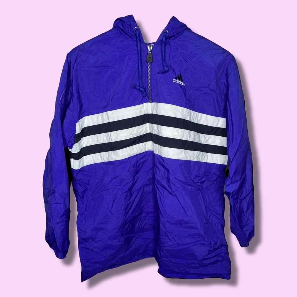 Vintage Rare Indigo Adidas Windbreaker Jacket